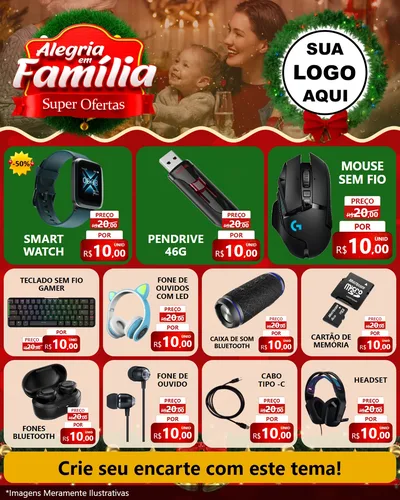 Modelo de Rede Social para Feed Instagram com o tema Alegria Em Família - Super Ofertas para Informática