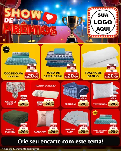 Modelo de Rede Social para Feed Instagram com o tema Show de Prêmios para Cama, Mesa e Banho