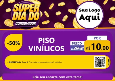 Modelo de Cartaz para Cartaz A4 Horizontal com o tema Super Dia do Consumidor para Material para Construção