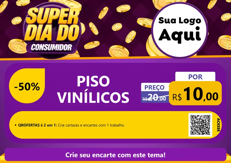 Modelo de Cartaz para Cartaz A4 Horizontal com o tema Super Dia do Consumidor para Material para Construção
