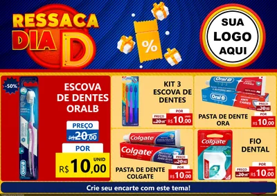 Modelo de Encarte para Encarte A4 Horizontal com o tema Ressaca Dia D para Higiene Pessoal
