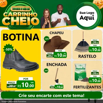 Modelo de Rede Social para Feed Facebook com o tema Carrinho Cheio para Agropecuária