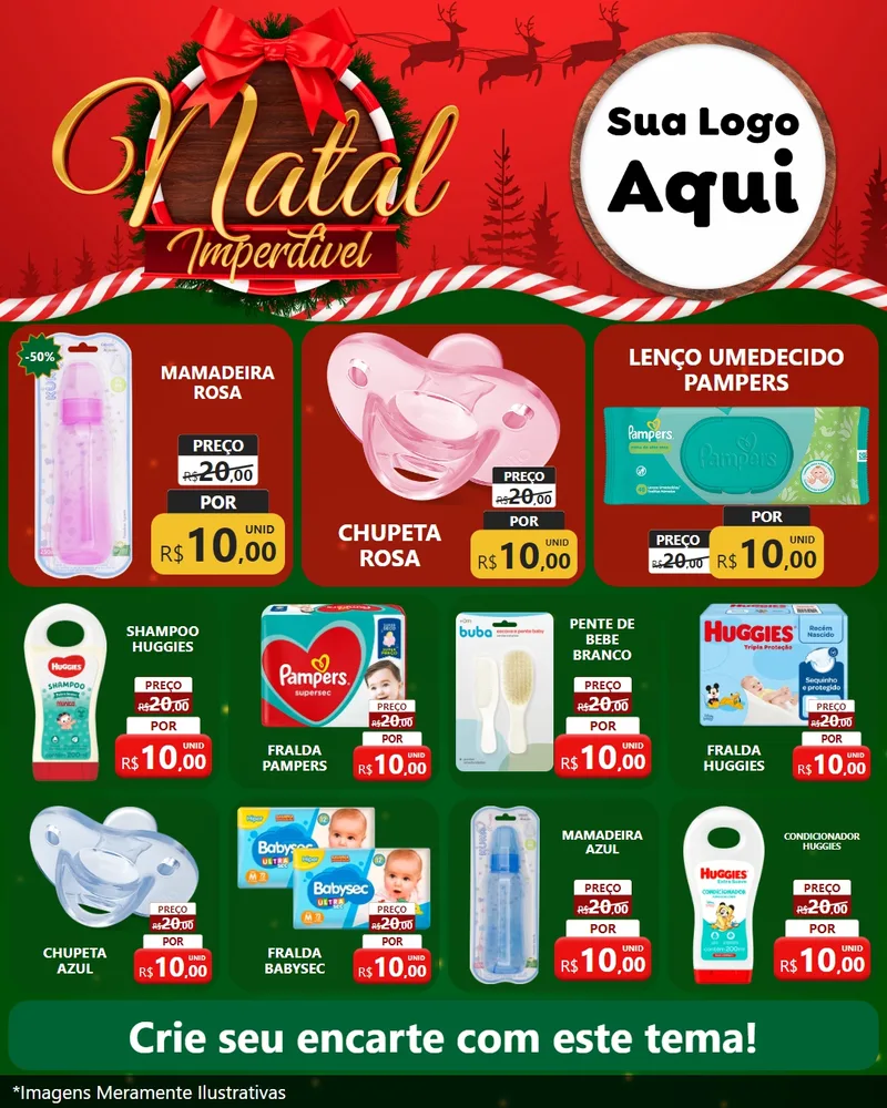 Modelo de Rede Social para Feed Instagram com o tema Natal Imperdível para Bebês
