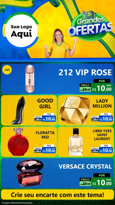 Modelo de TV para TV Vertical com o tema Grandes Ofertas para Perfumes