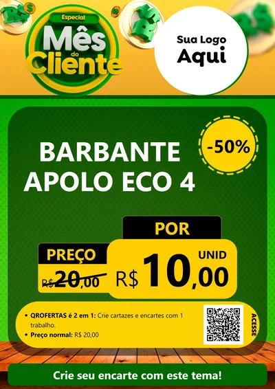 Modelo de Cartaz para Cartaz A4 Vertical com o tema Especial Mês do Cliente para Armarinho e Aviamentos