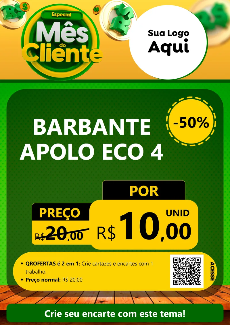 Modelo de Cartaz para Cartaz A4 Vertical com o tema Especial Mês do Cliente para Armarinho e Aviamentos