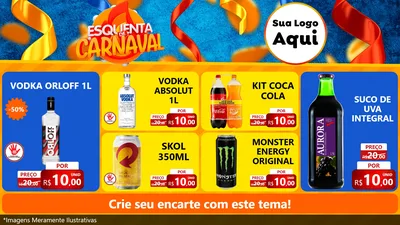 Modelo de TV para TV Horizontal com o tema Esquenta de Carnaval para Distribuidora de bebidas