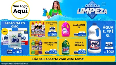 Modelo de TV para TV Horizontal com o tema Dia da Limpeza para Produtos de Limpeza