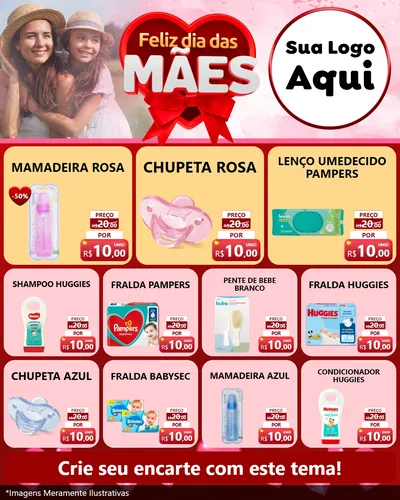 Modelo de Rede Social para Feed Instagram com o tema Feliz Dia Das Mães para Bebês