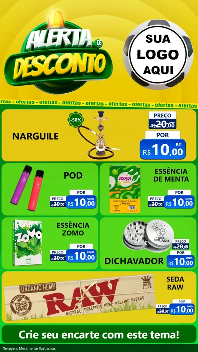 Modelo de TV para TV Vertical com o tema Alerta de Desconto para Tabacaria