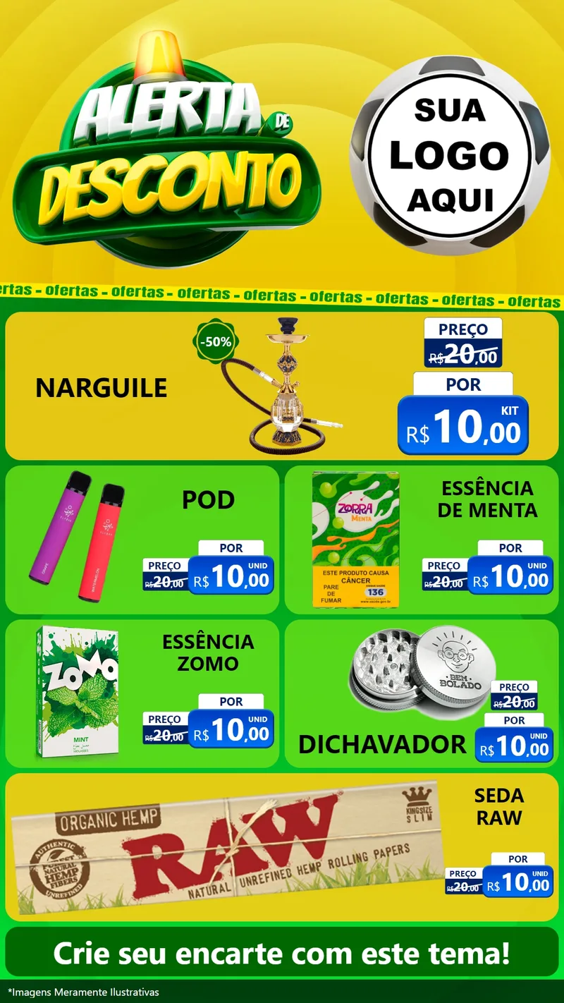 Modelo de TV para TV Vertical com o tema Alerta de Desconto para Tabacaria