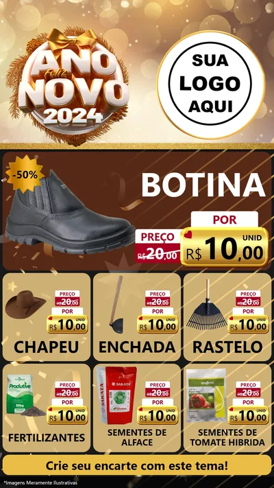 Modelo de Rede Social para Stories com o tema Feliz Ano Novo 2027 para Agropecuária