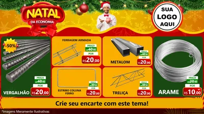 Modelo de TV para TV Horizontal com o tema Natal da Economia para Ferragens