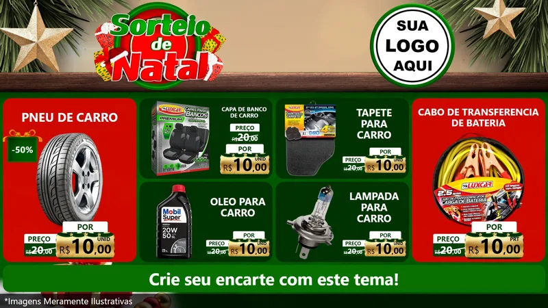 Modelo de TV para TV Horizontal com o tema Sorteio de Natal para Auto peças