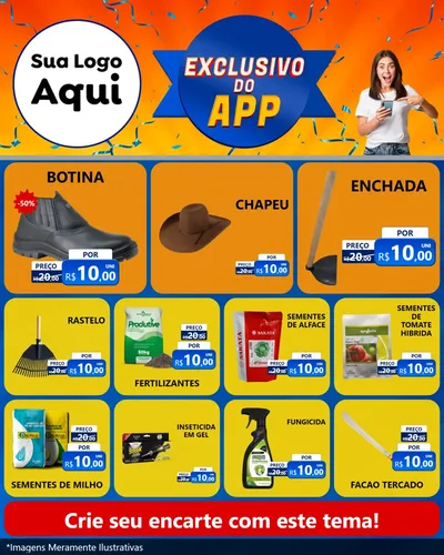 Modelo de Rede Social para Feed Instagram com o tema Exclusivo do Aplicativo para Agropecuária