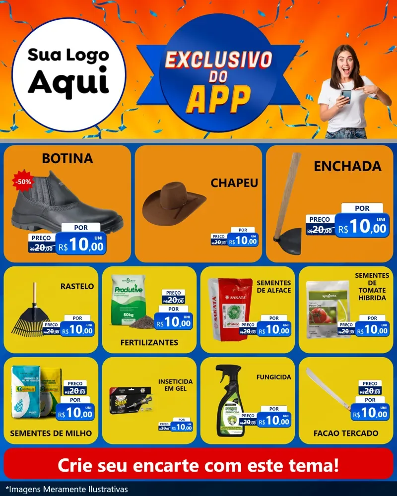 Modelo de Rede Social para Feed Instagram com o tema Exclusivo do Aplicativo para Agropecuária