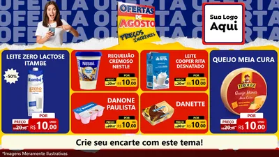 Modelo de TV para TV Horizontal com o tema Ofertas de Agosto - Preços Incríveis para Frios e Laticínios