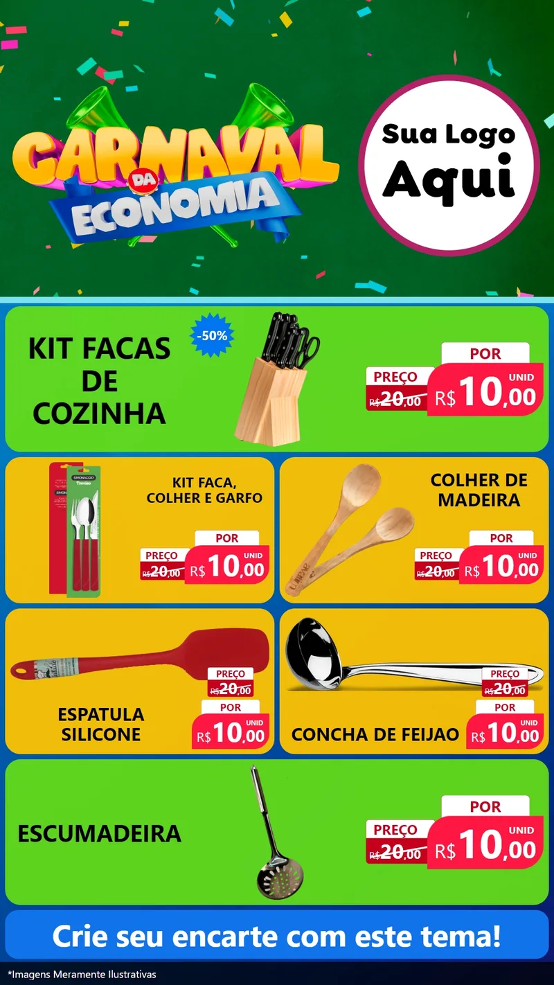 Modelo de TV para TV Vertical com o tema Carnaval da Economia para Utilidades Domésticas