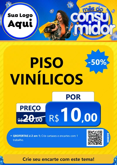 Modelo de Cartaz para Cartaz A4 Vertical com o tema Mês do Consumidor para Material para Construção
