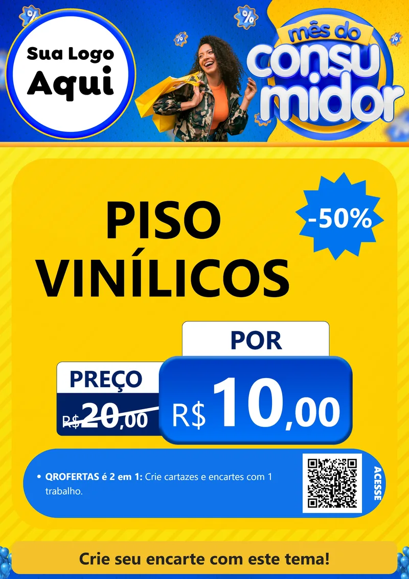 Modelo de Cartaz para Cartaz A4 Vertical com o tema Mês do Consumidor para Material para Construção