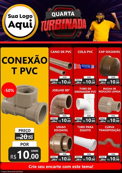 Modelo de Encarte para Encarte A4 Vertical com o tema Quarta Turbinada para Tubos e conexões