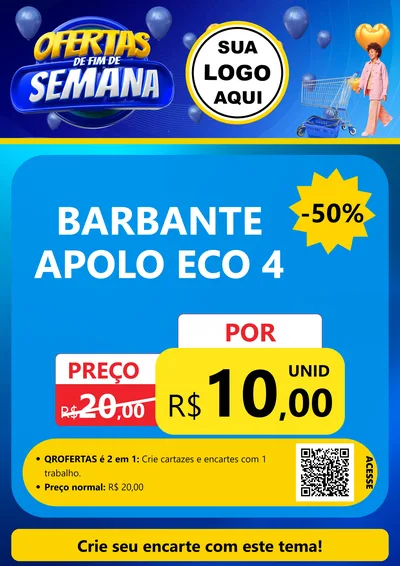 Modelo de Cartaz para Cartaz A4 Vertical com o tema Ofertas de Fim de Semana para Armarinho e Aviamentos