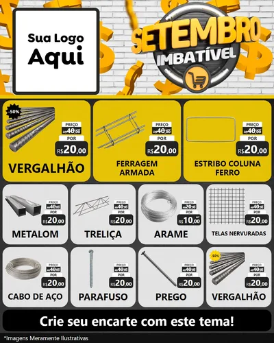 Modelo de Rede Social para Feed Instagram com o tema Setembro Imbatível para Ferragens