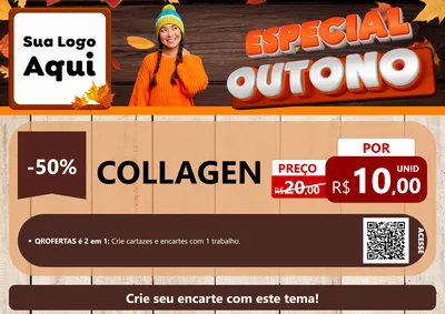 Modelo de Cartaz para Cartaz A4 Horizontal com o tema Especial Outono para Suplementos alimentares