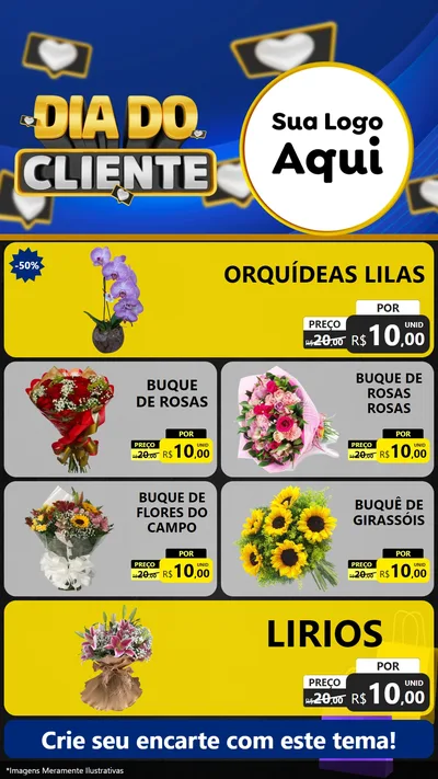 Modelo de TV para TV Vertical com o tema Dia Do Cliente para Floricultura e jardim