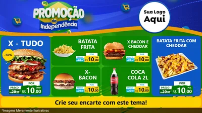 Modelo de TV para TV Horizontal com o tema Promoção da Independência para Hamburgueria