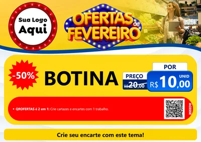 Modelo de Cartaz para Cartaz A4 Horizontal com o tema Ofertas de Fevereiro para Agropecuária