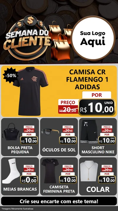 Modelo de Rede Social para Stories com o tema Semana do Cliente para Roupas e acessórios