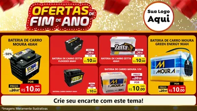 Modelo de TV para TV Horizontal com o tema Ofertas de Fim de Ano para Baterias Elétricas