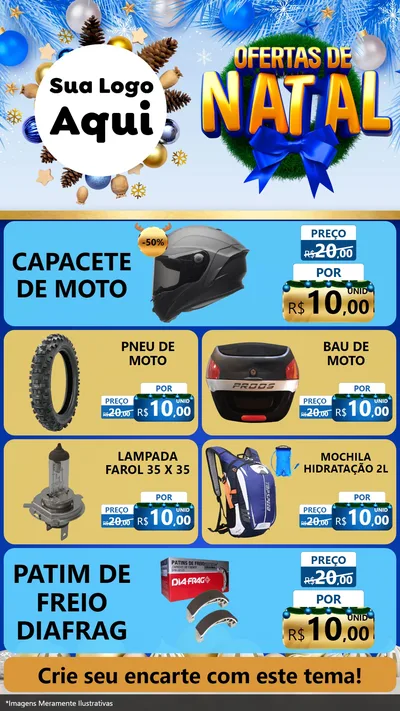 Modelo de TV para TV Vertical com o tema Ofertas de Natal para Moto peças