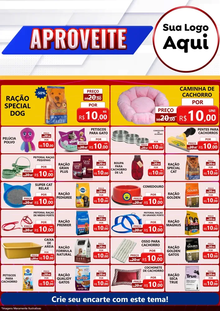 Modelo de Encarte para Encarte A4 Vertical com o tema Aproveite para Pet Shop
