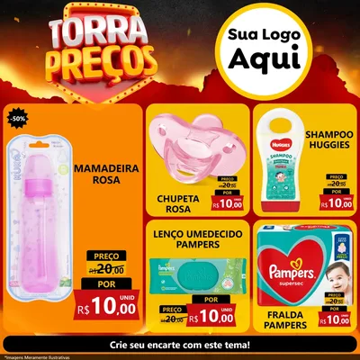 Modelo de Rede Social para Feed Facebook com o tema Torra Preços para Bebês