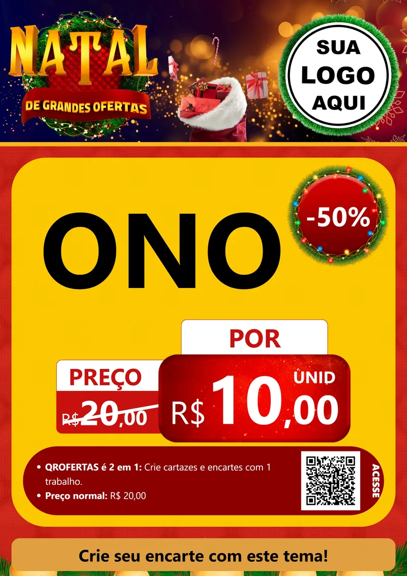 Modelo de Cartaz para Cartaz A4 Vertical com o tema Natal de Grandes Ofertas para Óticas