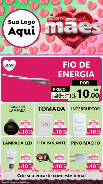 Modelo de Rede Social para Stories com o tema Dia das Mães para Materiais Elétricos