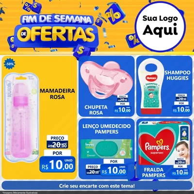 Modelo de Rede Social para Feed Facebook com o tema Fim de Semana de Ofertas para Bebês