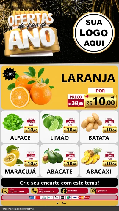 Modelo de Rede Social para Stories com o tema Ofertas de Fim de Ano para Hortifrúti