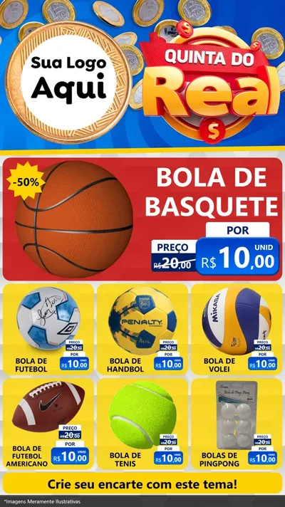 Modelo de Rede Social para Stories com o tema Quinta do Real para Artigos Esportivos