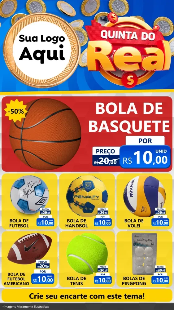 Modelo de Rede Social para Stories com o tema Quinta do Real para Artigos Esportivos