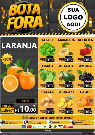 Modelo de Encarte para Encarte A4 Vertical com o tema Bota Fora para Hortifrúti