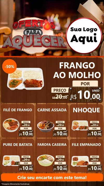 Modelo de Rede Social para Stories com o tema Ofertas Para Aquecer para Restaurante