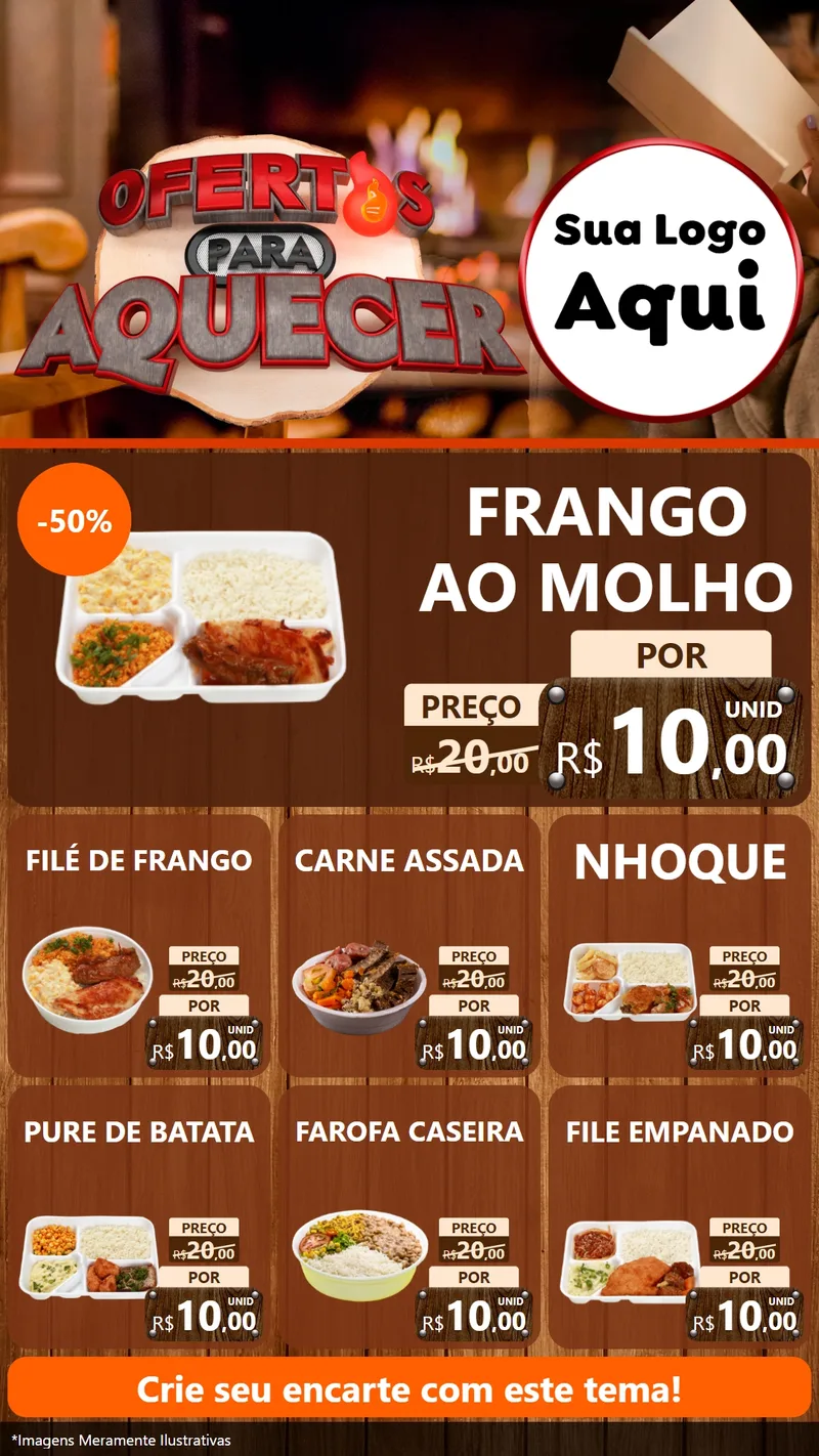 Modelo de Rede Social para Stories com o tema Ofertas Para Aquecer para Restaurante