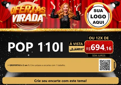 Modelo de Cartaz para Cartaz A4 Horizontal com o tema Ofertas da Virada para Concessionaria de Motos