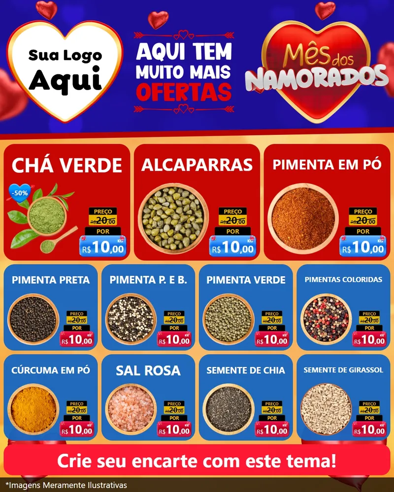 Modelo de Rede Social para Feed Instagram com o tema Mês dos Namorados para Produtos Naturais