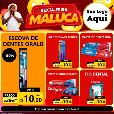 Modelo de Rede Social para Feed Facebook com o tema Sexta-feira Maluca para Higiene Pessoal