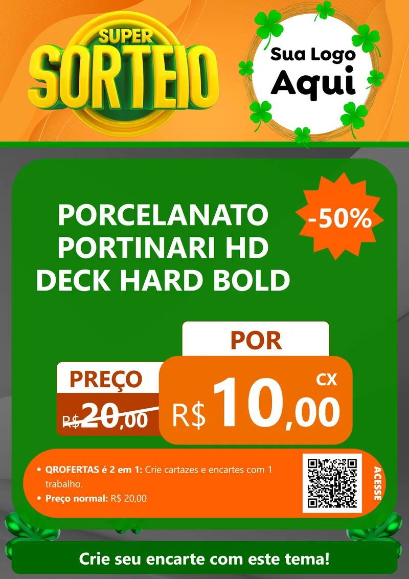Modelo de Cartaz para Cartaz A4 Vertical com o tema Super Sorteio para Pisos e revestimentos