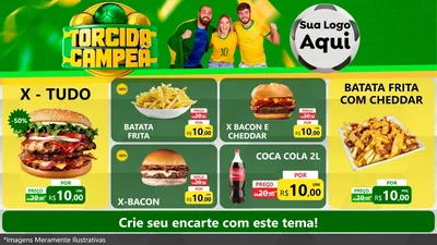 Modelo de TV para TV Horizontal com o tema Torcida Campeã - Copa para Hamburgueria